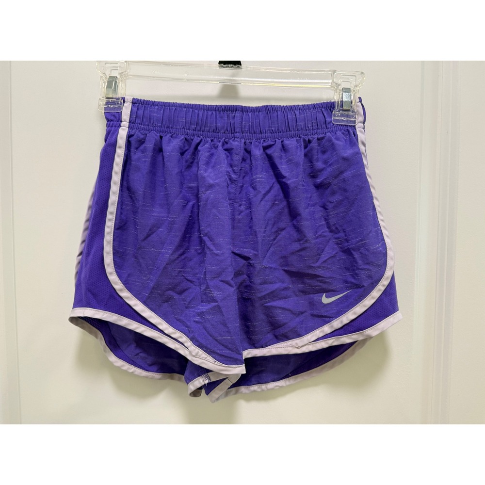 Nike Dri-FIT Tempo Running Shorts Womens XS Purple Space Dye Mesh Trim Athletic